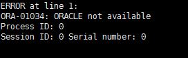 Error ORA-01034: ORACLE not available